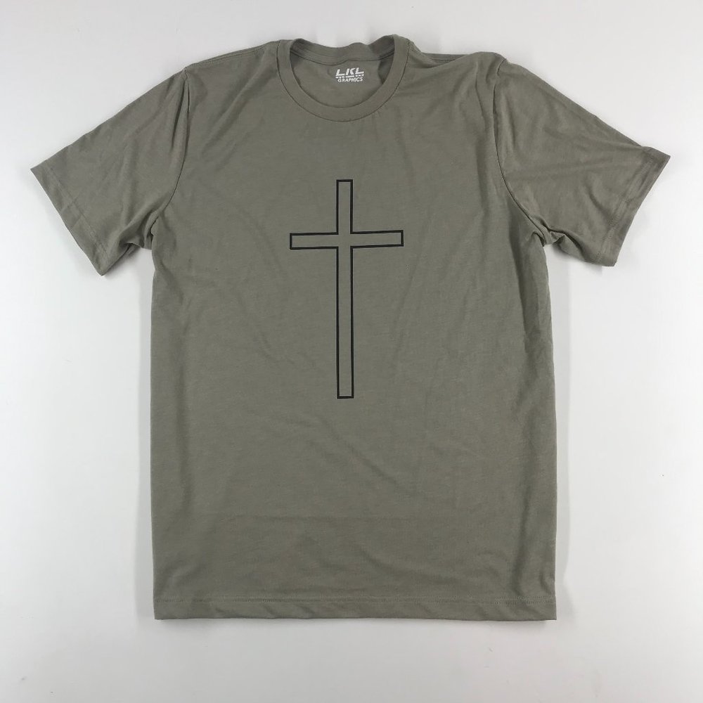 Cross, Short Sleeve T-Shirt, Unisex, Heather Stone, Size XL, NEW WITH TAG